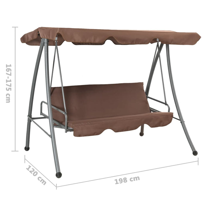 Balansoar de exterior cu copertină, cafeniu WALTI