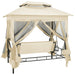 Balansoar extensibil cu pavilion, alb crem - WALTI WALTI
