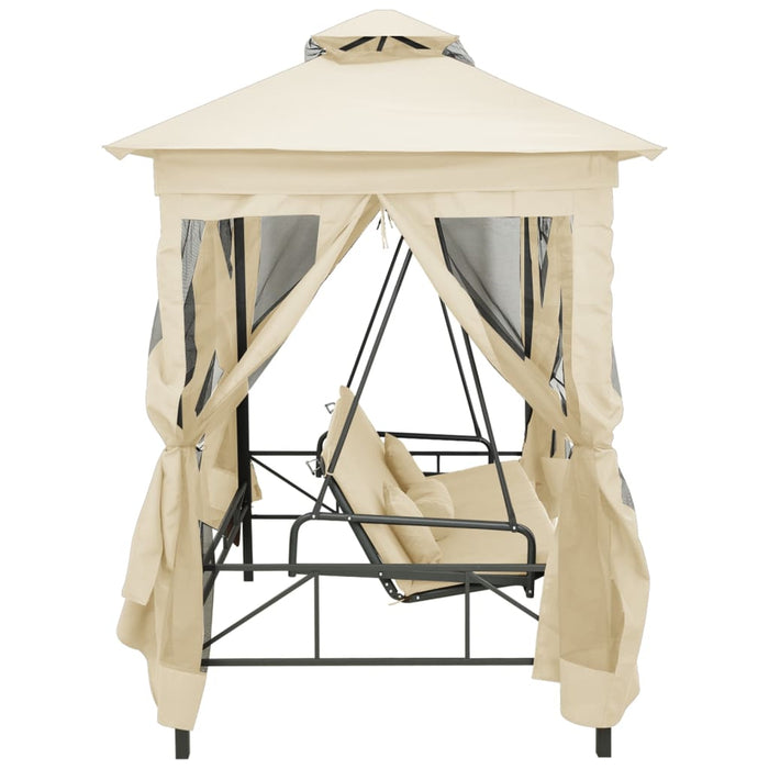 Balansoar extensibil cu pavilion, alb crem - WALTI WALTI
