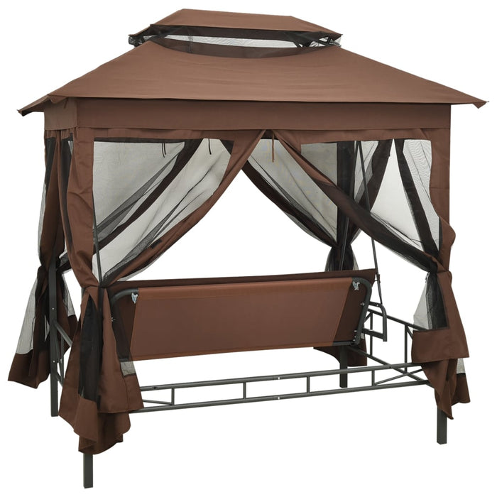 Balansoar extensibil cu pavilion, cafeniu - WALTI WALTI