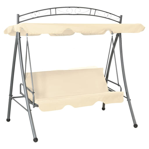 Balansoar de exterior extensibil cu copertină, alb nisipiu - WALTI WALTI
