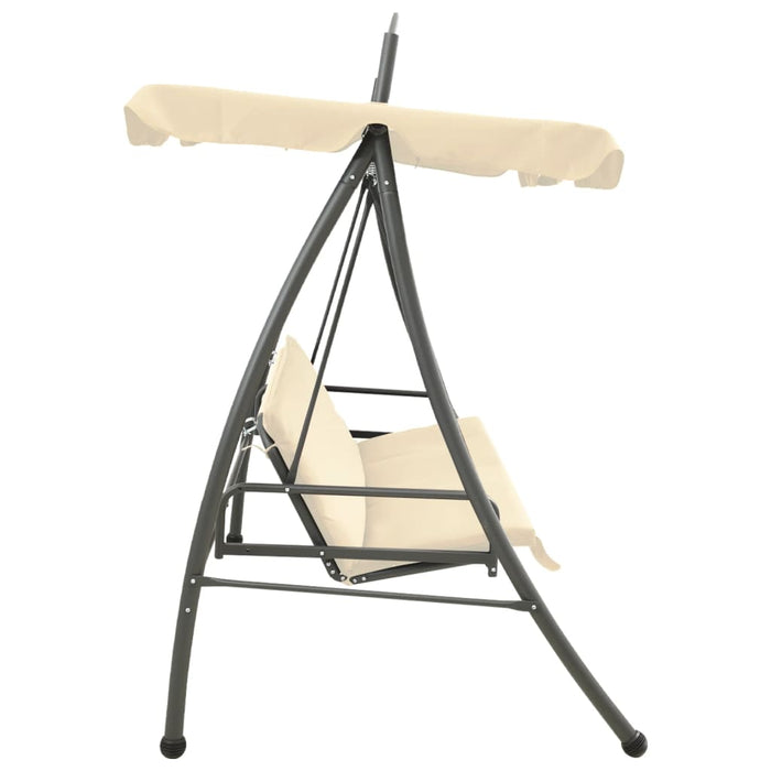 Balansoar de exterior extensibil cu copertină, alb nisipiu - WALTI WALTI
