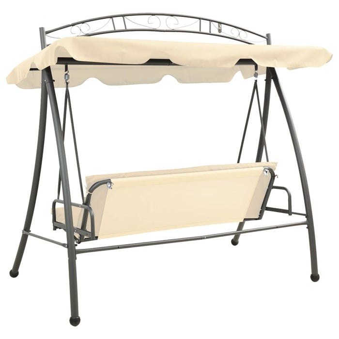 Balansoar de exterior extensibil cu copertină, alb nisipiu - WALTI WALTI