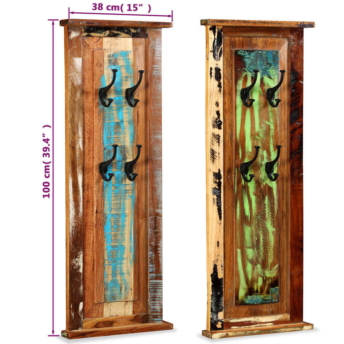 Cuier, 2 buc., 38x100 cm, lemn masiv reciclat - WALTI WALTI