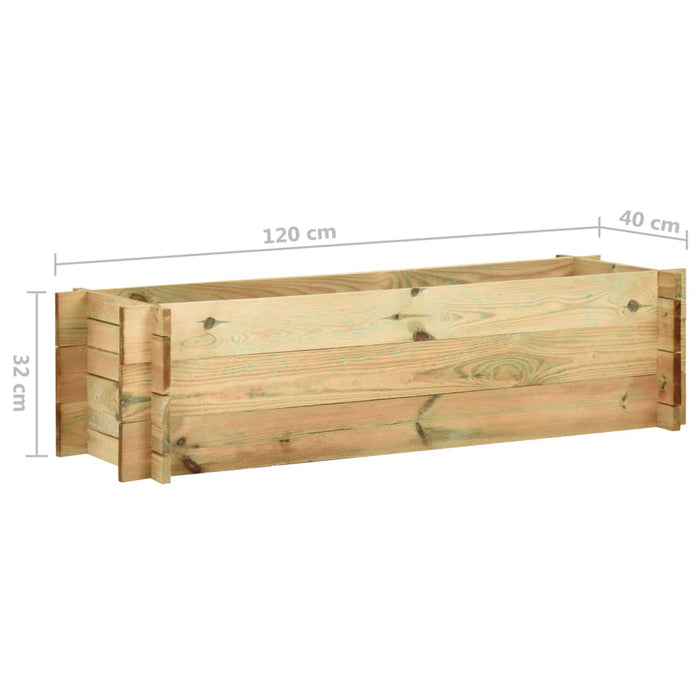 Strat înălțat legume grădină, 120 cm, lemn de pin tratat - WALTI WALTI