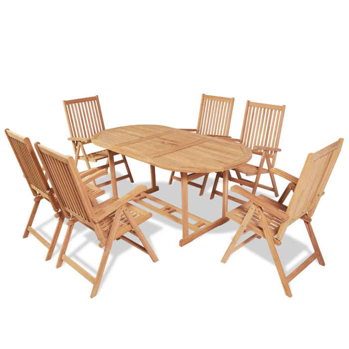 Set mobilier exterior cu scaune pliabile 7 piese lemn tec masiv WALTI