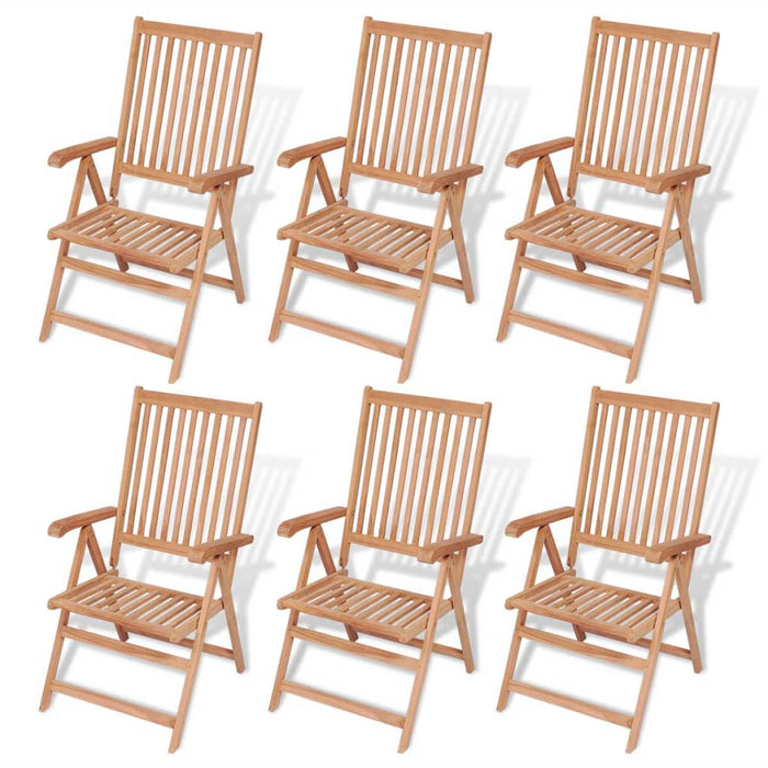 Set mobilier exterior cu scaune pliabile 7 piese lemn tec masiv WALTI