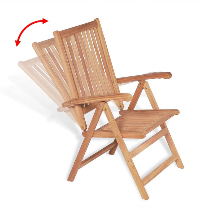 Set mobilier exterior cu scaune pliabile 7 piese lemn tec masiv WALTI