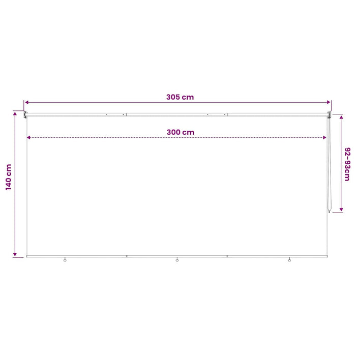 Jaluzea tip rulou de exterior, crem, 305 (l) x 140 (î) cm - WALTI WALTI