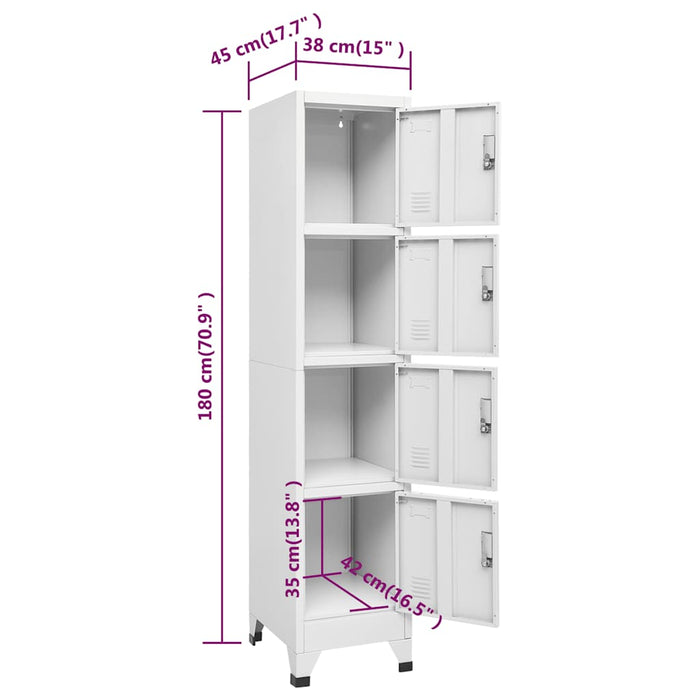 Dulap vestiar cu 4 compartimente 38x45x180 cm - WALTI WALTI
