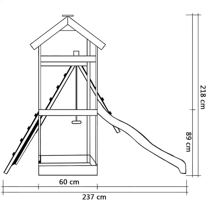 Set de joacă de exterior, 286x237x218 cm, lemn de pin impregnat WALTI