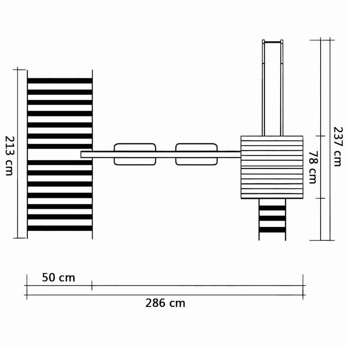 Set de joacă de exterior, 286x237x218 cm, lemn de pin impregnat WALTI