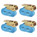 Chingi fixare cu clichet 4 buc, 0,8 tone, 6 m x 25 mm, albastru - WALTI WALTI