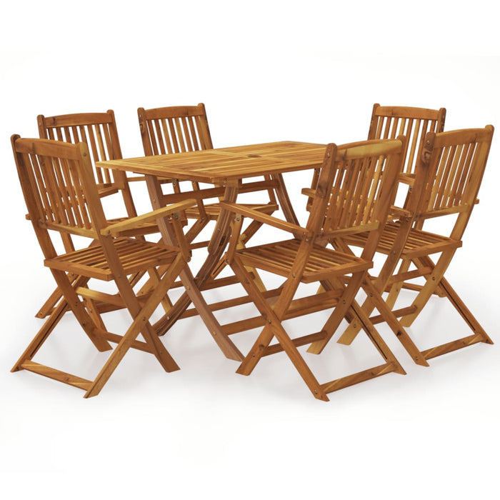Set mobilier de exterior pliabil, 7 piese, lemn masiv de acacia - WALTI WALTI