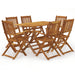 Set mobilier de exterior pliabil, 7 piese, lemn masiv de acacia - WALTI WALTI