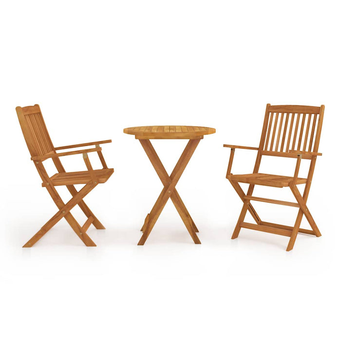 Set mobilier bistro pliabil, 3 piese, lemn masiv de acacia - WALTI WALTI