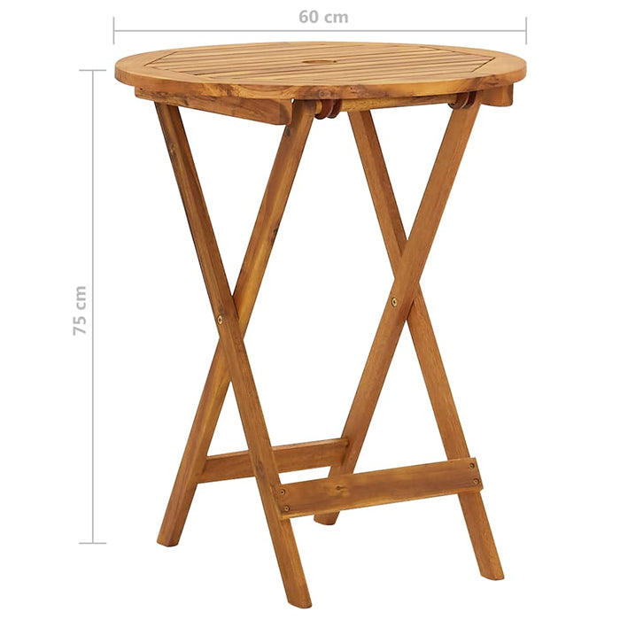 Set mobilier bistro pliabil, 3 piese, lemn masiv de acacia - WALTI WALTI