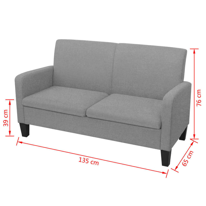 Canapea cu 2 locuri, 135 x 65 x 76 cm, gri deschis - WALTI WALTI