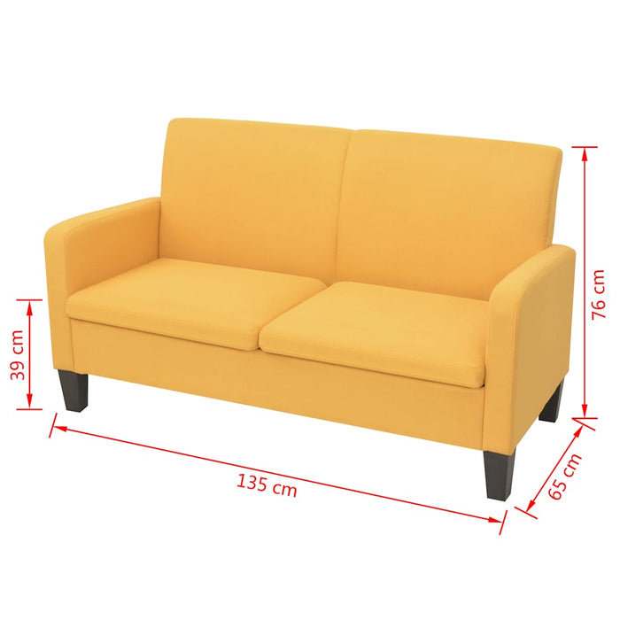 Canapea cu 2 locuri, 135 x 65 x 76 cm, galben - WALTI WALTI