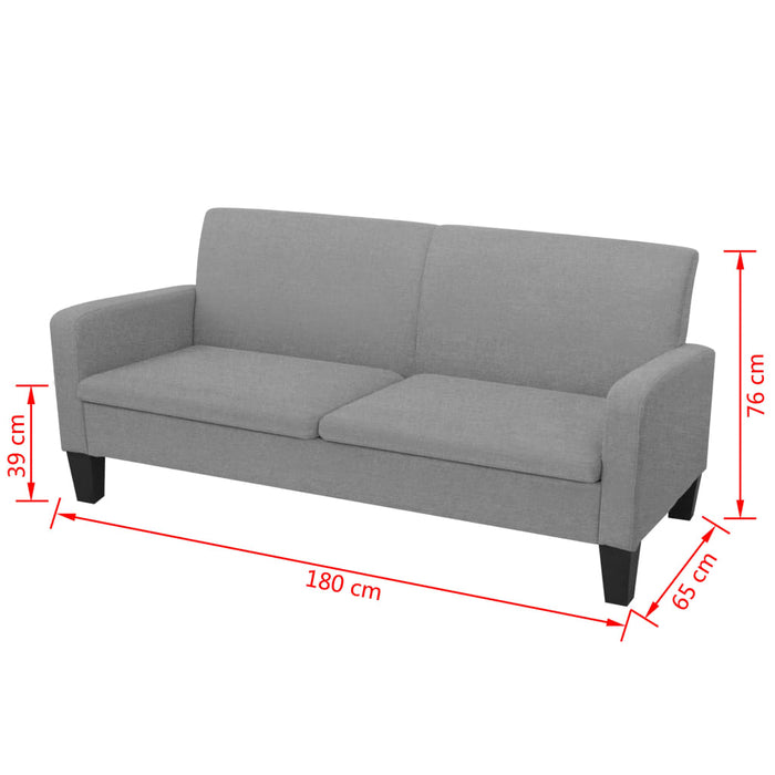 Canapea cu 3 locuri, 180 x 65 x 76 cm, gri deschis - WALTI WALTI