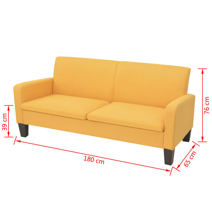 Canapea cu 3 locuri, 180 x 65 x 76 cm, galben - WALTI WALTI