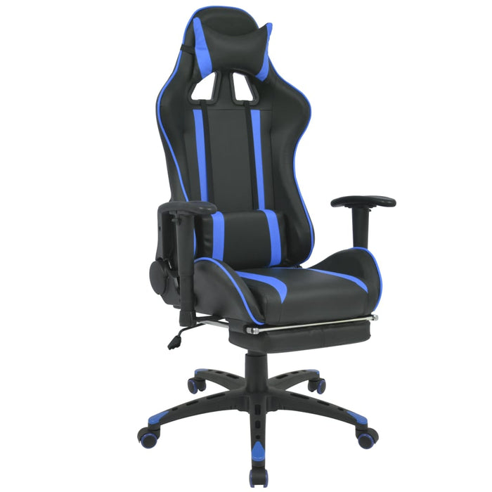 Scaun birou rabatabil, design racing, suport picioare, albastru - WALTI WALTI
