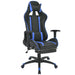 Scaun birou rabatabil, design racing, suport picioare, albastru - WALTI WALTI