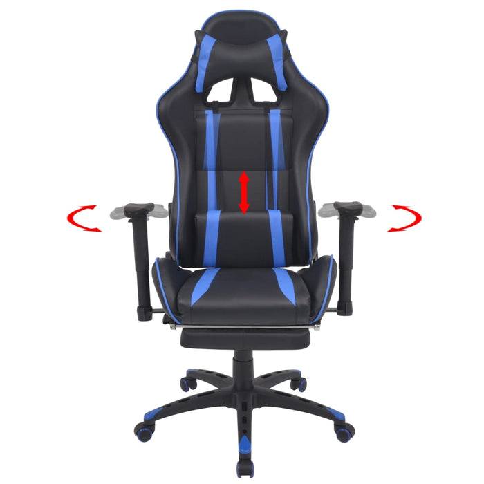 Scaun birou rabatabil, design racing, suport picioare, albastru - WALTI WALTI