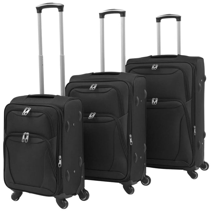 Set de valize din material textil, 3 piese, negru - WALTI WALTI