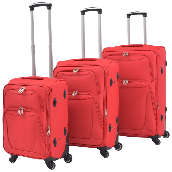 Set trolere din material textil, 3 piese, roșu - WALTI WALTI