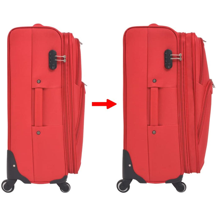 Set trolere din material textil, 3 piese, roșu - WALTI WALTI