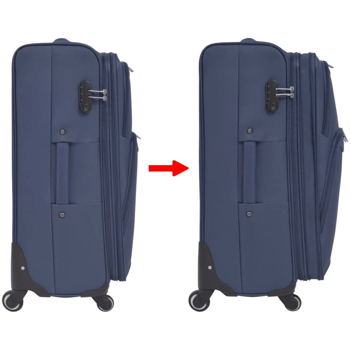 Set de trolere din material textil, 3 buc, bleumarin - WALTI WALTI
