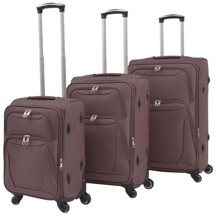 Set trolere din material textil, 3 piese, cafeniu - WALTI WALTI