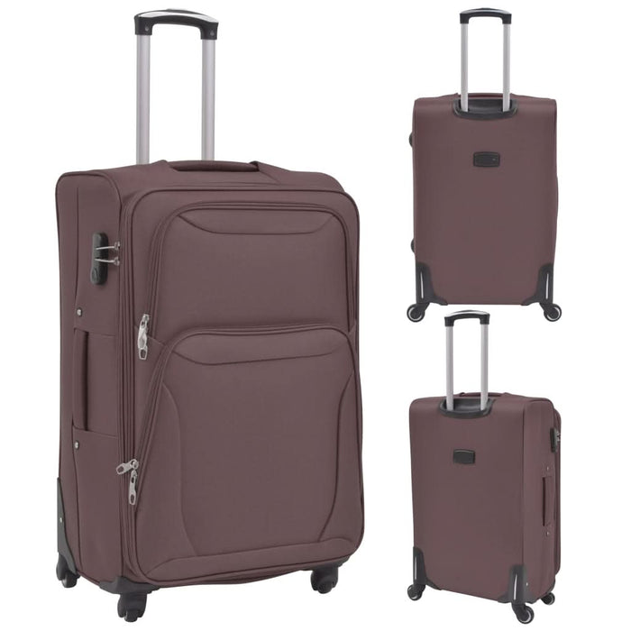 Set trolere din material textil, 3 piese, cafeniu - WALTI WALTI