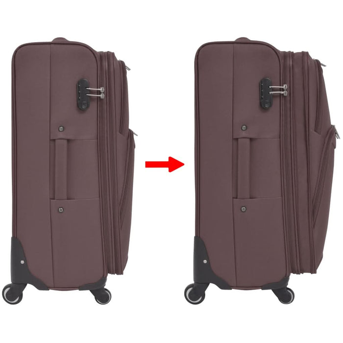 Set trolere din material textil, 3 piese, cafeniu - WALTI WALTI
