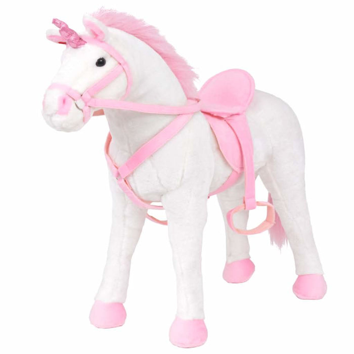 Jucărie unicorn din pluș în picioare, alb și roz, XXL - WALTI WALTI