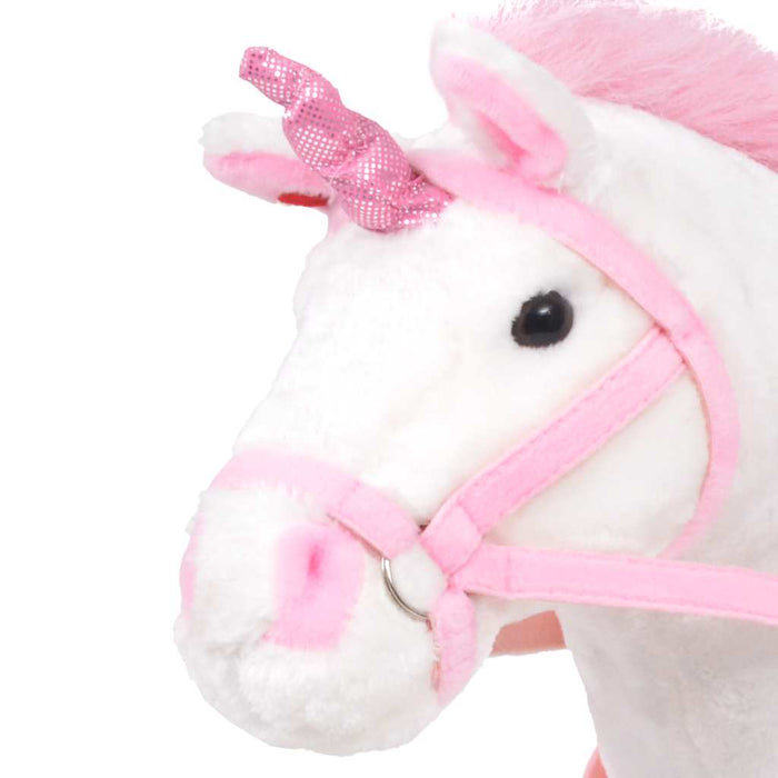 Jucărie unicorn din pluș în picioare, alb și roz, XXL - WALTI WALTI