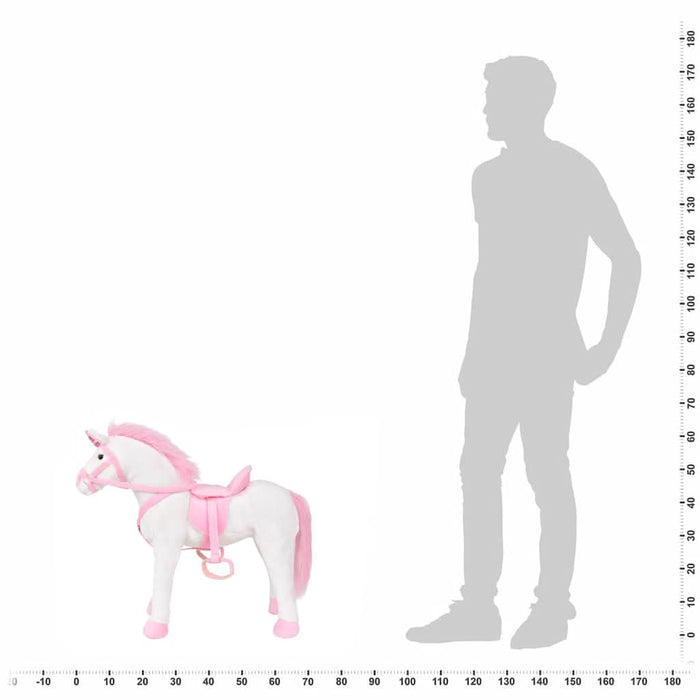 Jucărie unicorn din pluș în picioare, alb și roz, XXL - WALTI WALTI