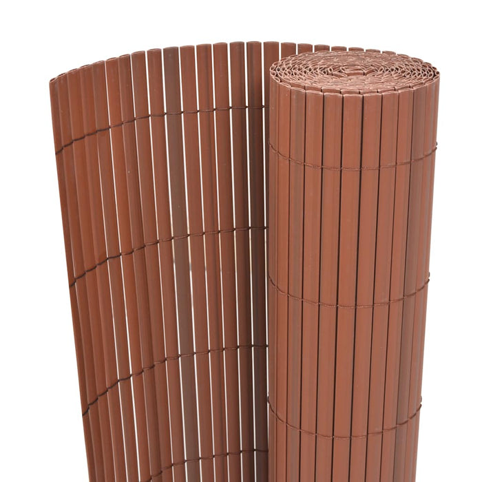 Gard de grădină cu două fețe, maro, 90 x 300 cm, PVC - WALTI WALTI