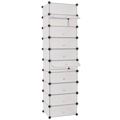 Organizator de pantofi interconectat, 10 compartimente, alb - WALTI WALTI
