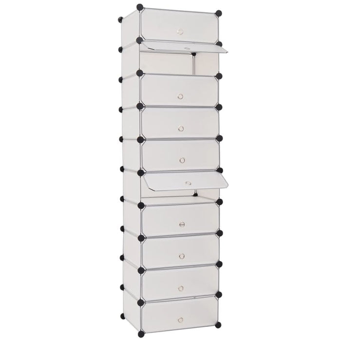 Organizator de pantofi interconectat, 10 compartimente, alb - WALTI WALTI