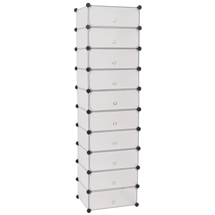 Organizator de pantofi interconectat, 10 compartimente, alb - WALTI WALTI