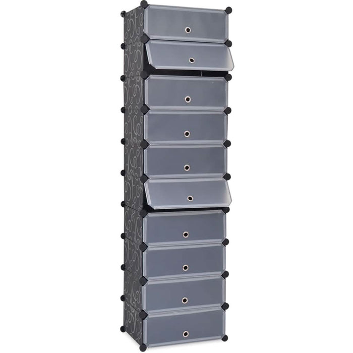 Organizator de pantofi interconectat, 10 compartimente, negru - WALTI WALTI