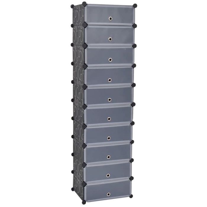Organizator de pantofi interconectat, 10 compartimente, negru - WALTI WALTI