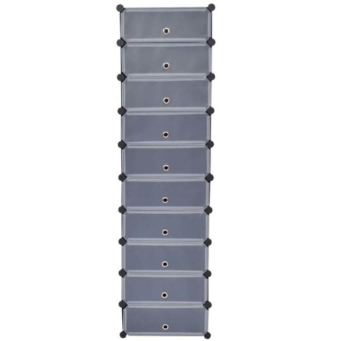 Organizator de pantofi interconectat, 10 compartimente, negru - WALTI WALTI