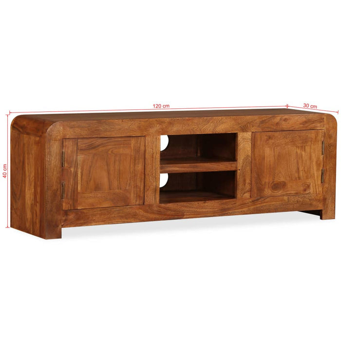 Comodă TV, lemn masiv cu finisaj tip miere, 120 x 30 x 40 cm - WALTI WALTI