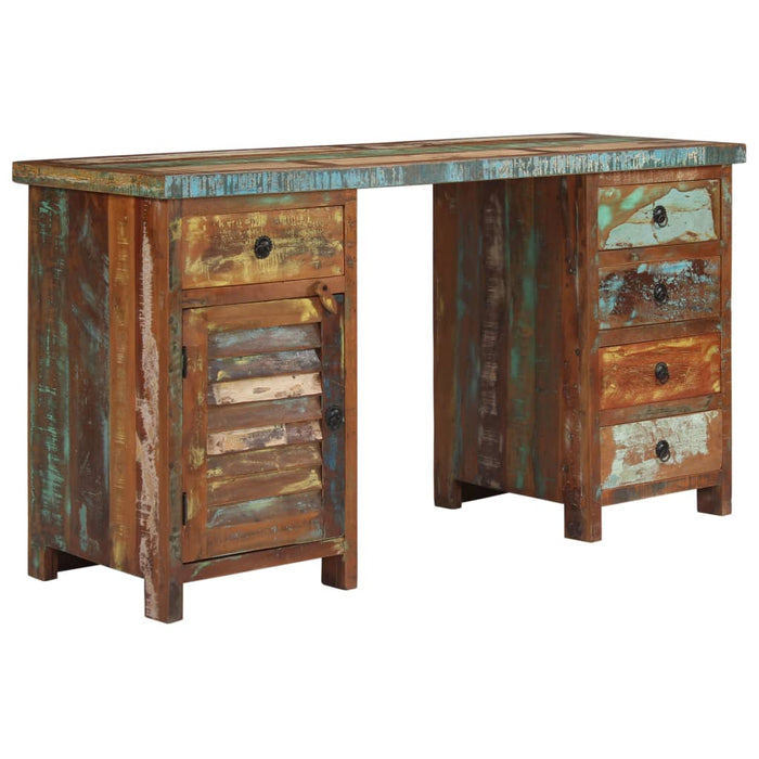 Birou cu postament, 140 x 50 x 77 cm, lemn masiv reciclat - WALTI WALTI