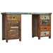 Birou cu postament, 140 x 50 x 77 cm, lemn masiv reciclat - WALTI WALTI
