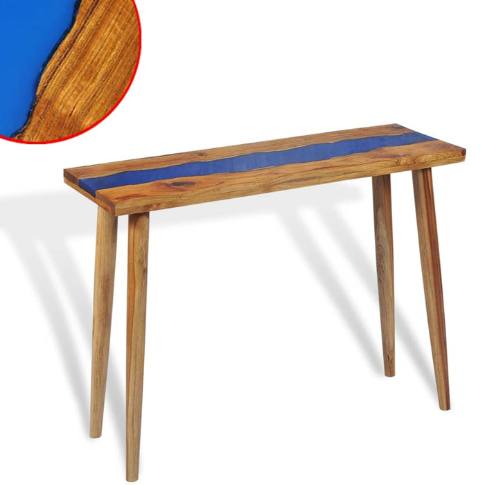 Masă consolă, 100x35x75 cm, lemn de tec și rășină WALTI