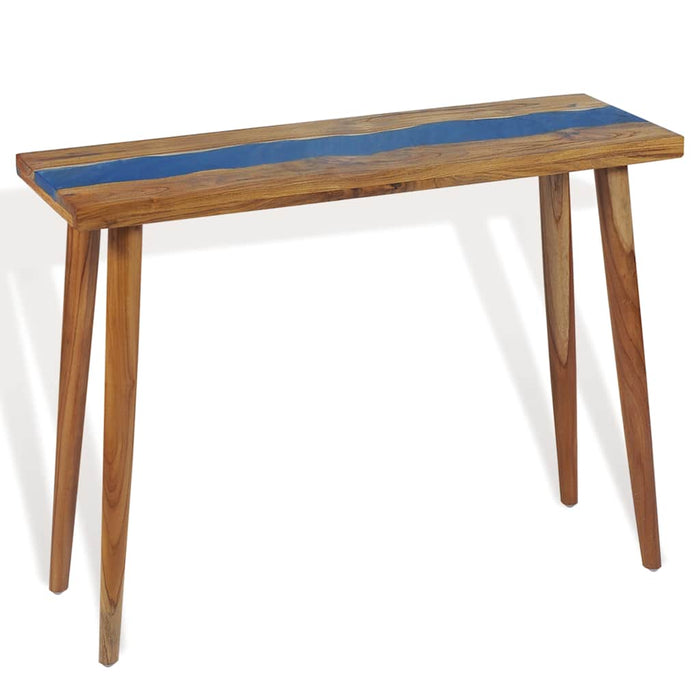 Masă consolă, 100x35x75 cm, lemn de tec și rășină WALTI